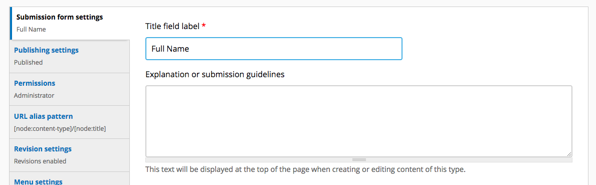 Submission Form Settings