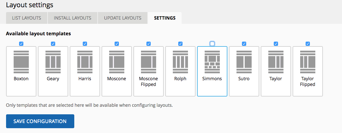 Layout Settings